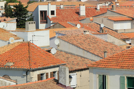 桑特maries德la mer 卡马尔格 法国的屋顶