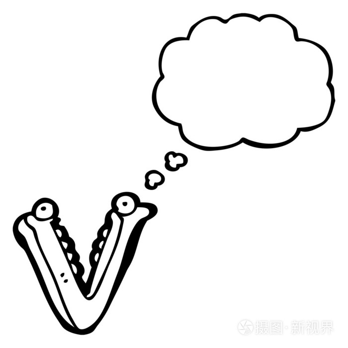 卡通字母 v插画-正版商用图片1be0sd-摄图新视界