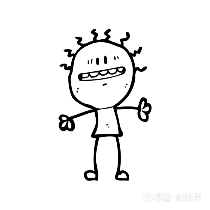 卡通不安的人