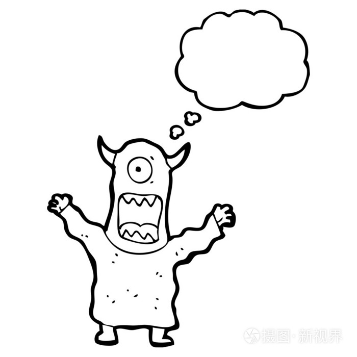 吓跑怪物插画-正版商用图片1be3w1-摄图新视界