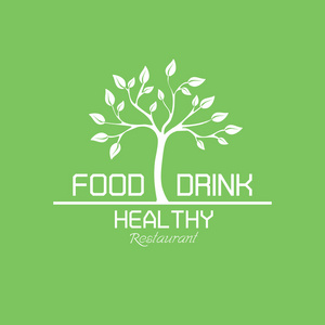 食品和饮料健康餐厅标签