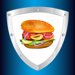 传统 hamburger.emblem 快餐