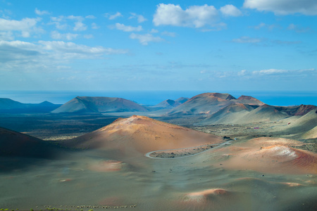 从西班牙兰萨罗特岛岛火山景观