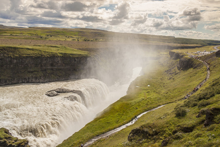 大 gullfoss 瀑布冰岛