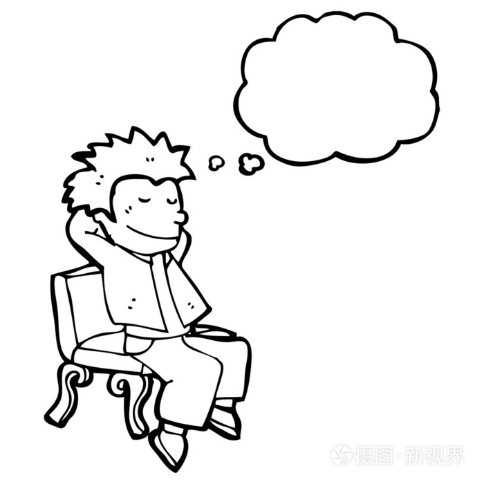 放松在长凳上的男人插画-正版商用图片1bejz5-摄图新视界