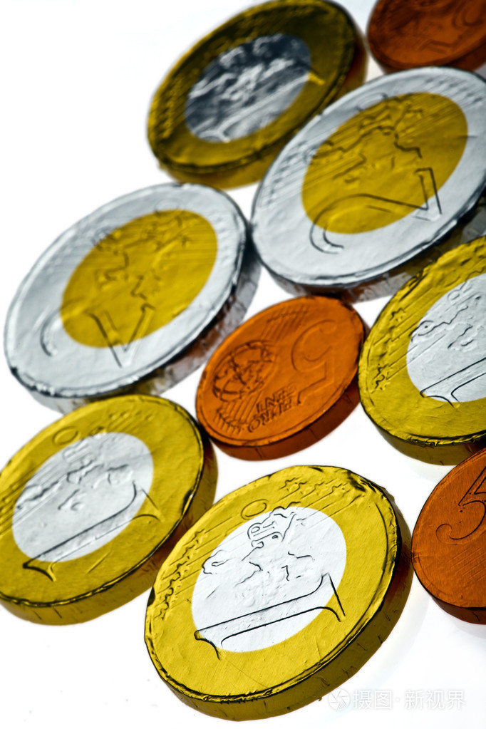 巧克力的欧元硬币