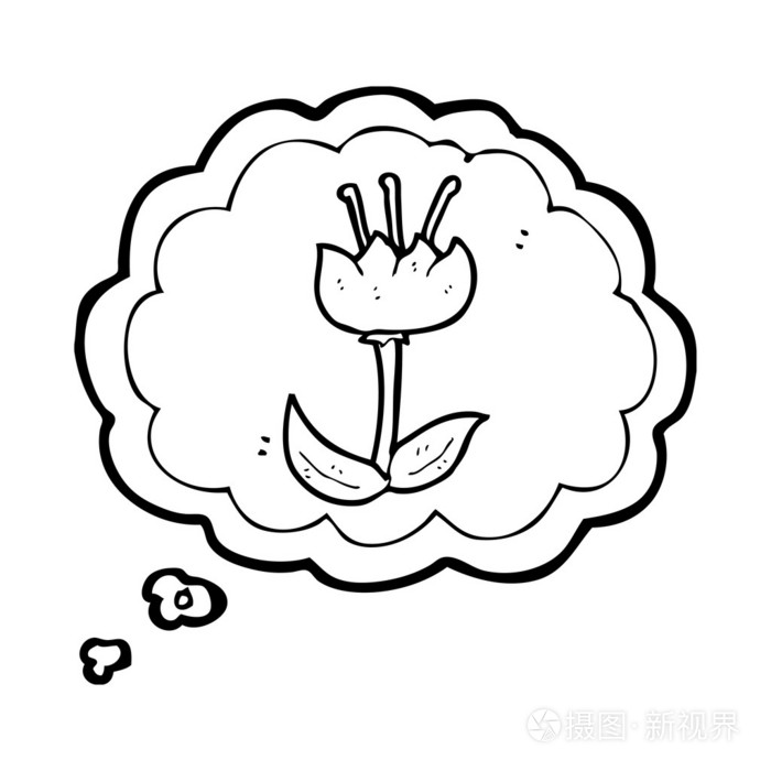 在思想泡沫郁金香花象形图