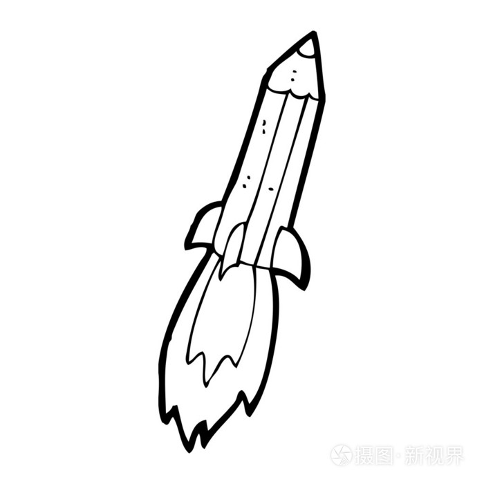 铅笔的火箭发射