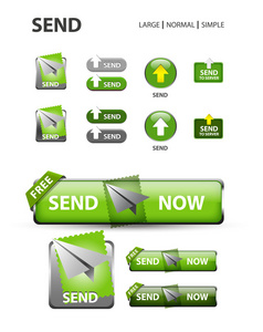 邮件消息图标和按钮的集合