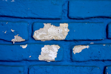 彩色和破碎的蓝色墙在乌拉圭图片