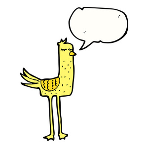 卡通的浅黄色的鸟