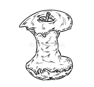 苹果核素描照片