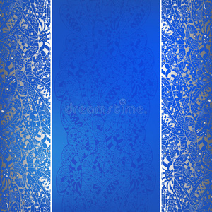 蕾丝装饰复古邀请银卡在民间背景与蕾丝装饰.卡片模板框架设计.