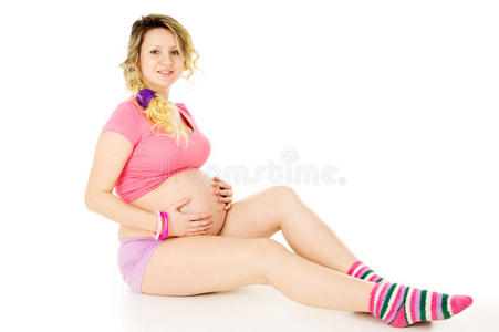 孕妇坐着