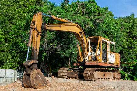机器 承包商 重的 搬运工 推土机 移动 水桶 建造 挖掘