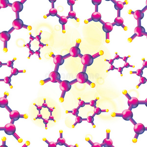 三维分子的无缝图案
