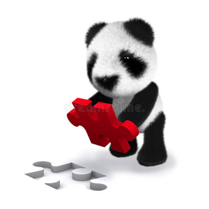 3d熊猫拼图