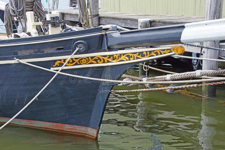 19世纪渔船的船首斜桅