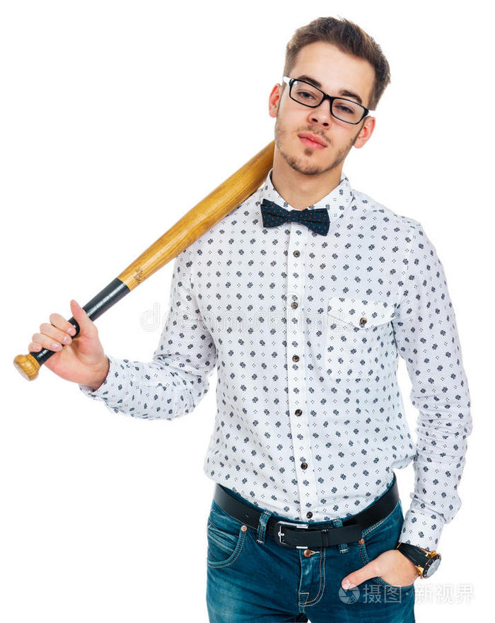 拿棒球棒的人