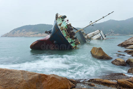 香港海岸的沉船
