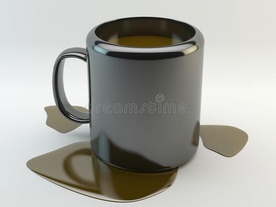 白色背景的咖啡杯和茶碟。