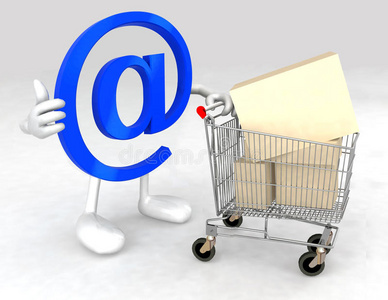 电子邮件符号与购物车