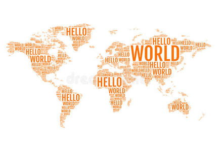 印刷版hello world地图，