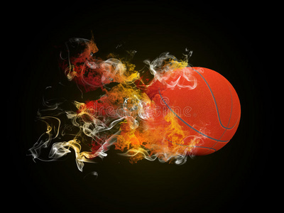 彩色烟雾中的篮球