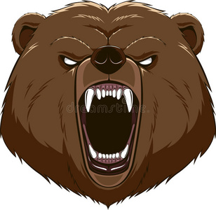 愤怒的熊头吉祥物
