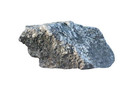 白色背景上孤立的大石头和岩石照片