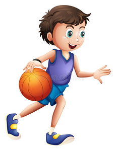 打篮球的精力充沛的年轻人