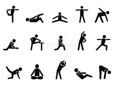 运动拉伸图标运动锻炼与合作伙伴棒图象形图图标体育和运动图标简单的