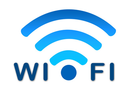 无线 wifi 网络蓝色图标无线网络符号的 wifi 图标,矢量图抽象技术