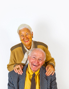 快乐老年高级夫妇的肖像