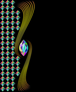 背景架与珠宝和黄金的几何设计图片