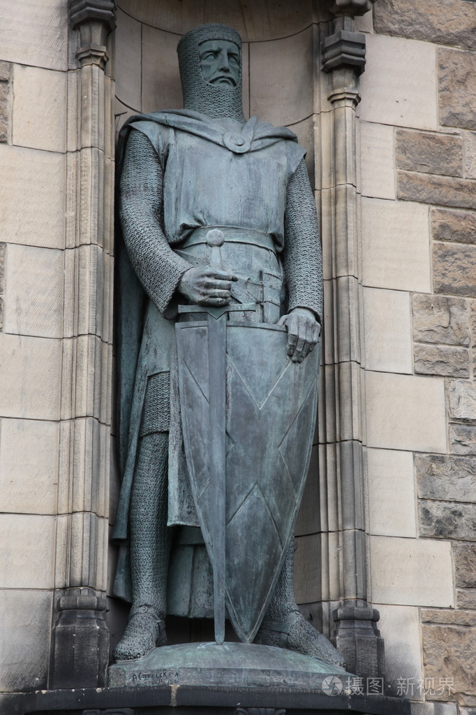 雕像的威廉华莱士在爱丁堡城堡