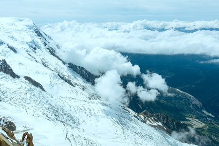 mont blanc 山 从钻头 du midi 装载，fr 的视图