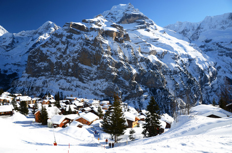 muerren，著名的瑞士滑雪度假村