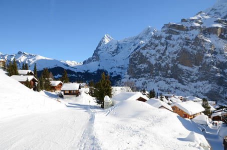 muerren，著名的瑞士滑雪度假村