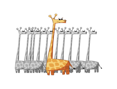 卡通长颈鹿的插图