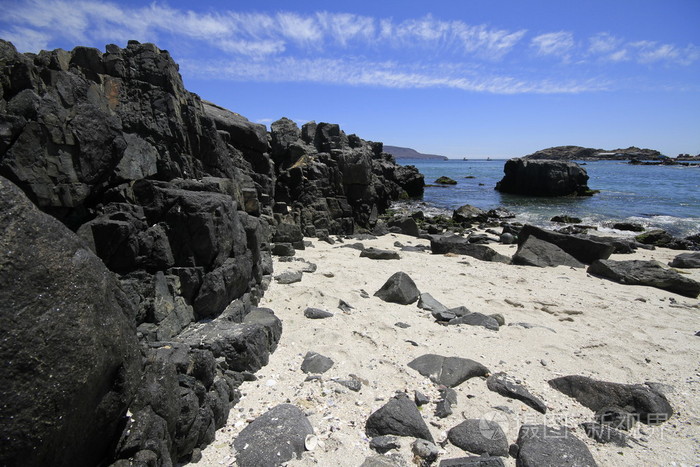 海滩和港湾附近巴伊亚州 inglesia 卡尔德拉 智利