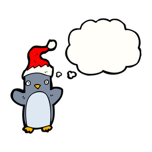 戴着帽子的搞笑圣诞企鹅图片