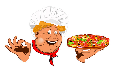 滑稽厨师和最大的传统意大利披萨