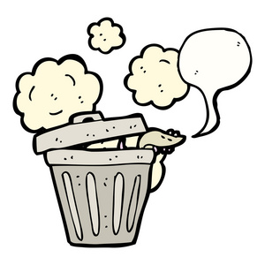 臭臭的旧垃圾桶照片