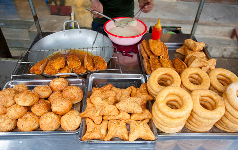 小吃食品摊贩照片