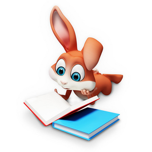 小兔子读一本书