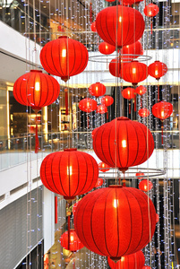 购物商场装饰用灯笼为中国新的一年