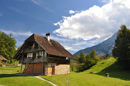 传统的瑞士乡间别墅照片