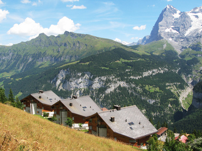 在 muerren，著名的瑞士滑雪度假村度假别墅