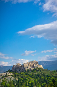 美丽的景色的古代雅典卫城 雅典，希腊